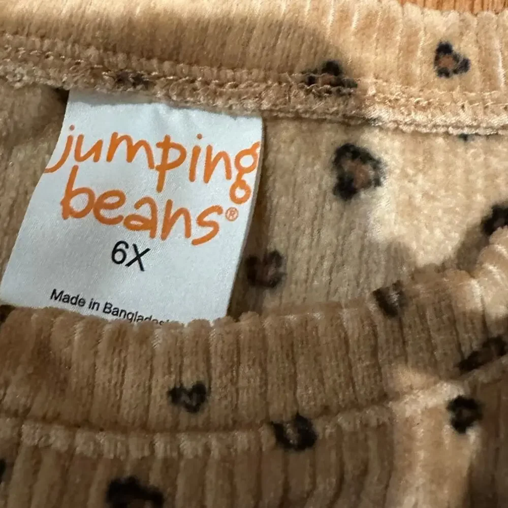 2 Girls Velour Track Suits matching sets animal print 6-7